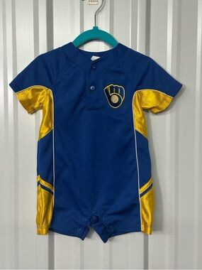 Title:
Infant Milwaukee Brewers Majestic Bodysuit MLB Baseball Baby Fan Gear 12M